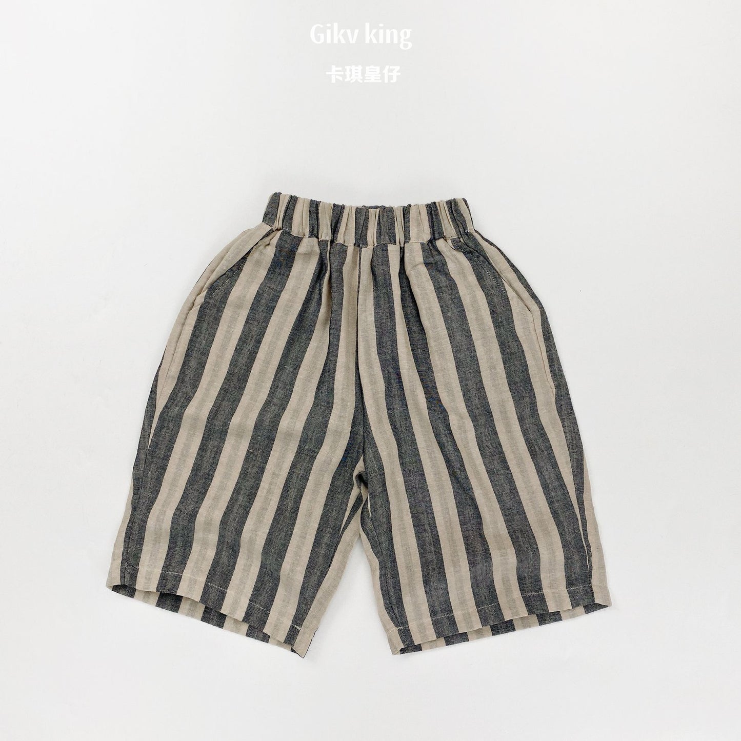 Striped Woven Cotton Shorts ストライプ ハーフパンツ【mh0013476】