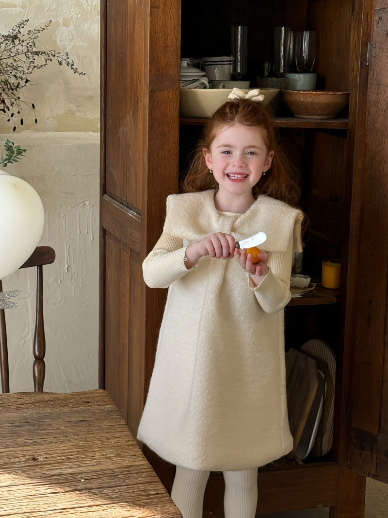 ノースリーブワンピース リボンカラー お出かけドレス【mh0011880】