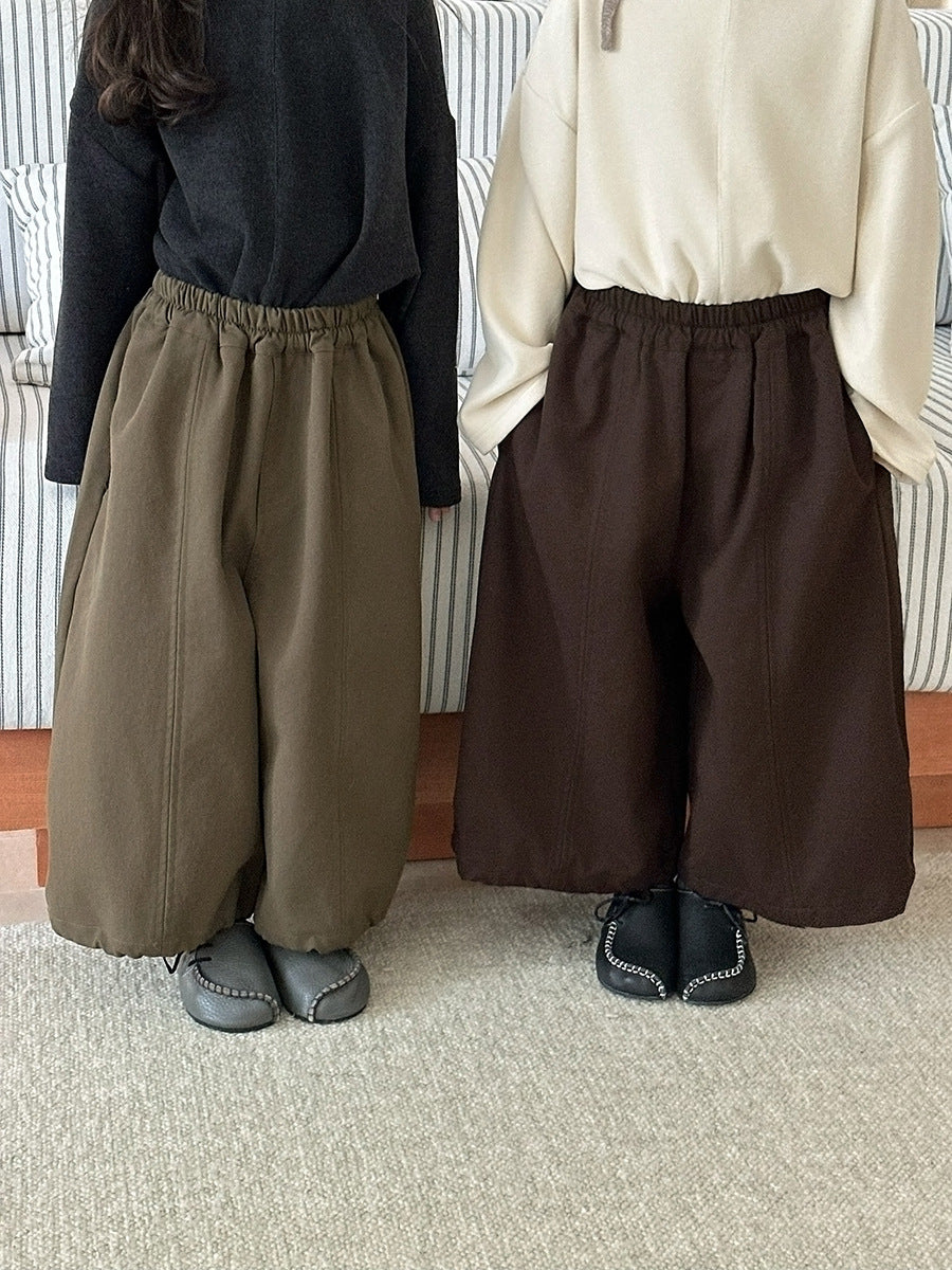 キッズ 切り替え ステッチ ルーズ ワイドパンツ【mh0014312】