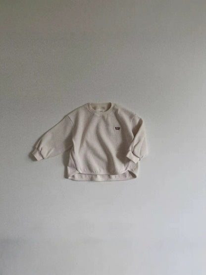 Sudadera de manga larga con logotipo para bebé y niño, tejido waffle【mh0014629】