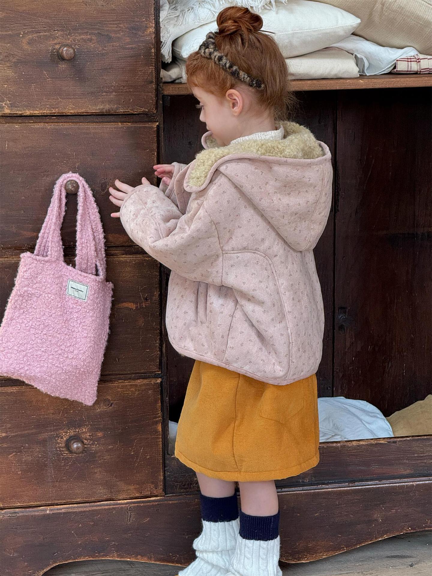 フーディジャケット フラワープリント 裏ボアフリース アウター【mh0011770】