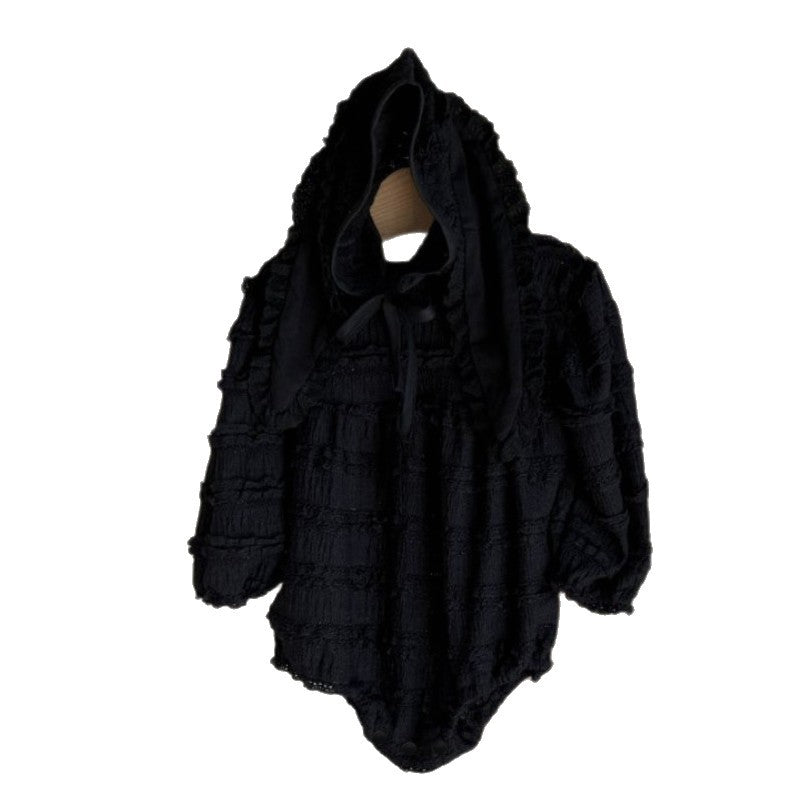 Baby Long Sleeve Romper with Ruffles, Bunny Ear Bonnet Set【mh0013880】