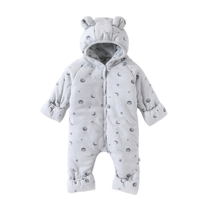 アウタージャンプスーツ 耳付き 中綿 厚手 フード付 ハートリボン【mh0011702】