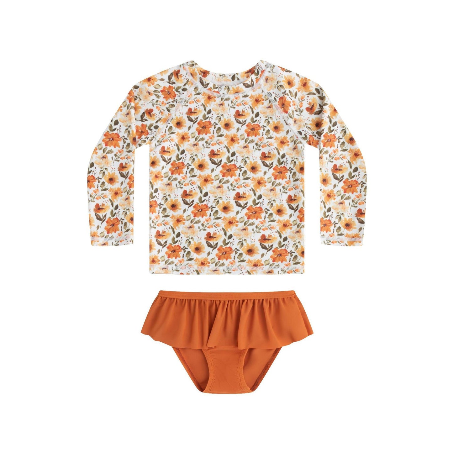 UPF50 Plus Floral Long Sleeve Swimsuit 花柄 ラッシュガード 3点セット【mh0012583】