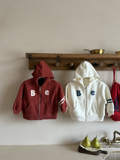 -ロゴ入りジップアップフーディパーカー フード付き長袖スウェット【mh0011051】 - mamahalo shop - カーディガン・パーカー -  べビー服 - 子供服 - 男の子 - 女の子