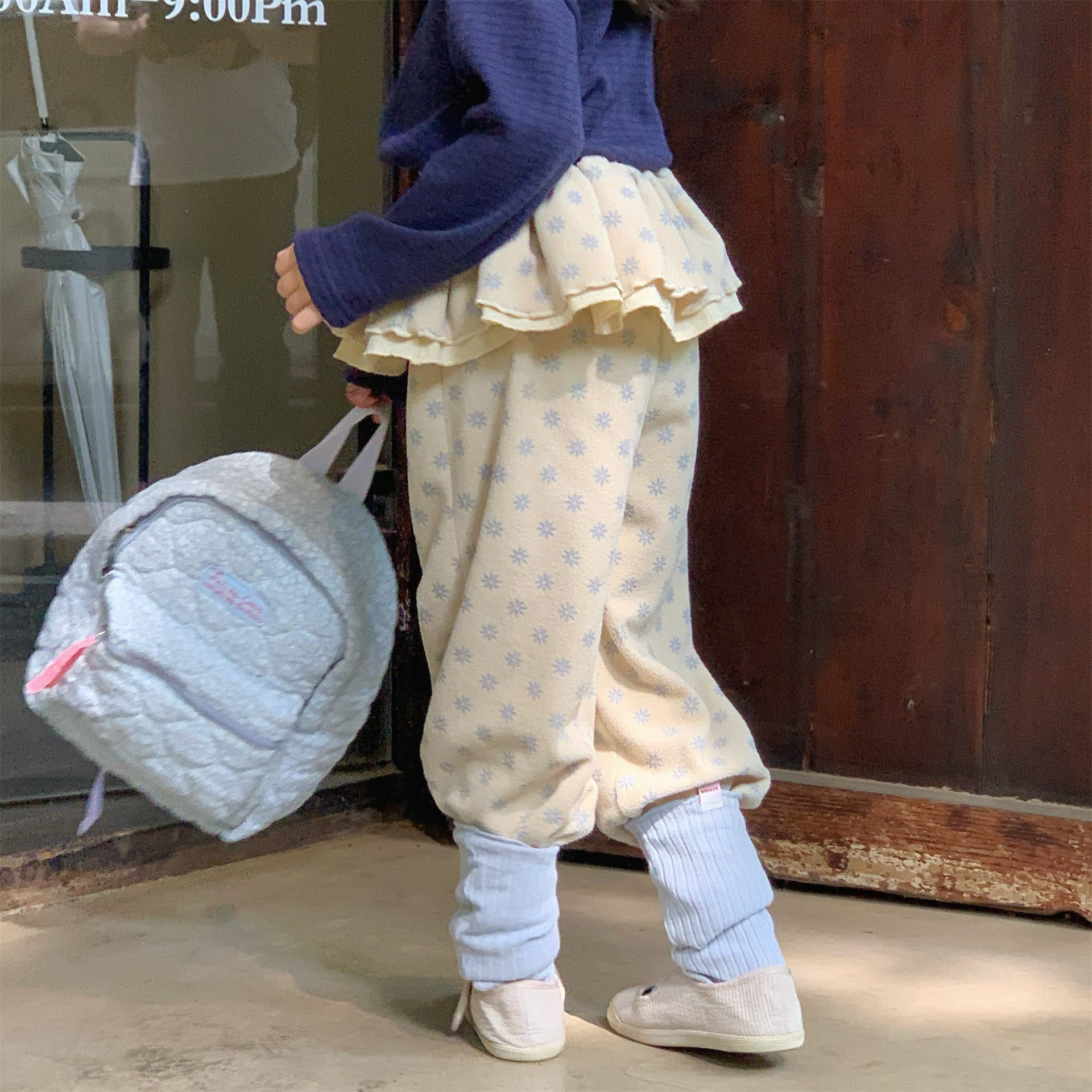 -ビッグフリルスカート付きボアパンツ フリースパンツ【mh0010817】 - mamahalo shop - ロングパンツ・スウェットパンツ -  べビー服 - 子供服 - 男の子 - 女の子