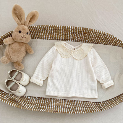 -ビッグフリルレース襟長袖Tシャツ【mh0010855】 - mamahalo shop - 長袖Tシャツ -  べビー服 - 子供服 - 男の子 - 女の子