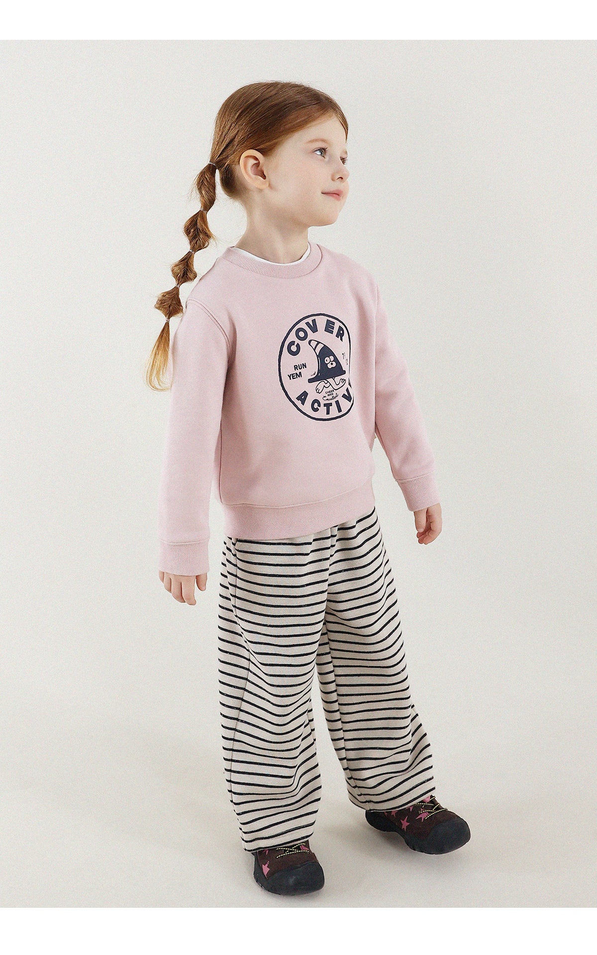 -長袖スウェットシャツ 裏起毛 プリント クルーネック 暖か【mh0011342】 - mamahalo shop - 長袖Tシャツ -  べビー服 - 子供服 - 男の子 - 女の子