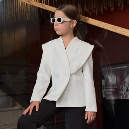 Kids' Asymmetric Color Tailored Jacket [mh0014726]