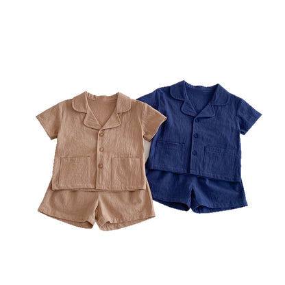 Open Collar Shirt & Shorts Set オープンカラー 半袖 セットアップ【mh0012723】