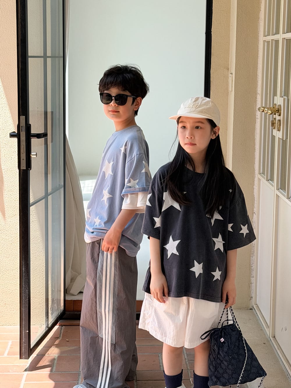 Star Print Loose Tee 星柄 半袖Tシャツ【mh0013524】