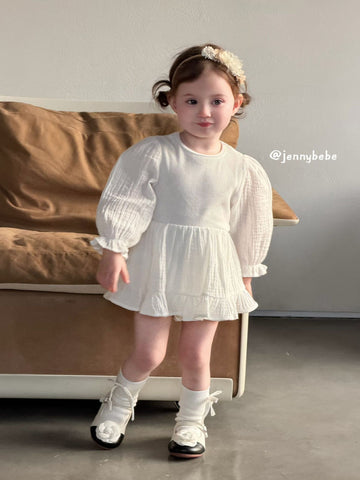 Gauze Puff Sleeve Romper ガーゼ パフスリーブ ロンパース【mh0012527】