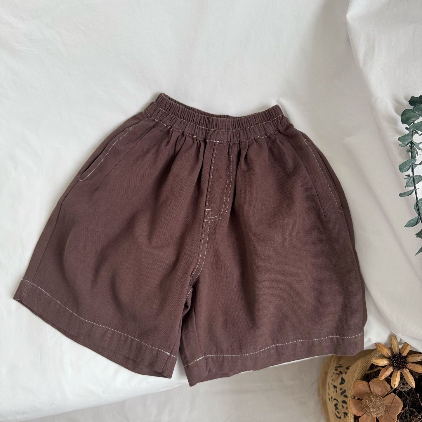 Stitch Details Loose Shorts ステッチ ハーフパンツ【mh0013647】