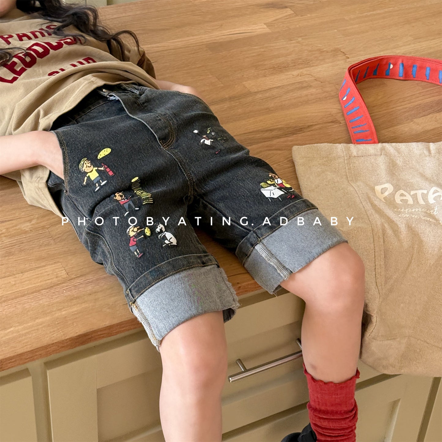 Graphic Denim Shorts ワークデニム ハーフパンツ【mh0013222】