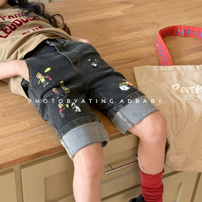 Graphic Denim Shorts ワークデニム ハーフパンツ【mh0013222】