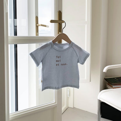 Letter Print Cotton T-shirt ロゴ Tシャツ【mh0012614】