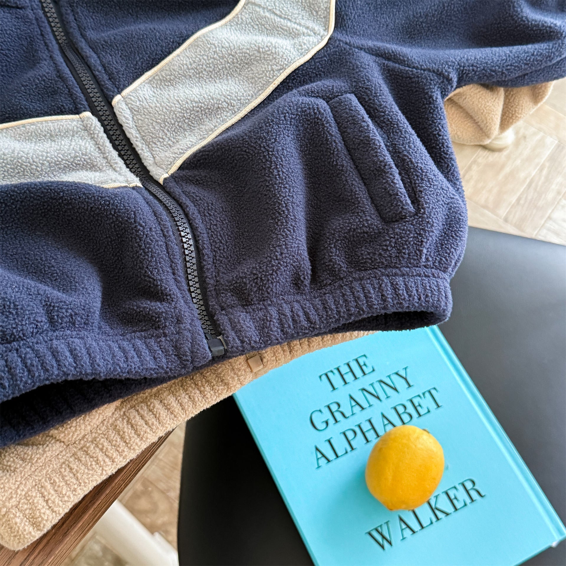 -バイカラージップアップフリースジャケットブルゾン裏起毛防寒アウター【mh0010912】 - mamahalo shop - ショートコート・ジャケット・ジャンパー -  べビー服 - 子供服 - 男の子 - 女の子