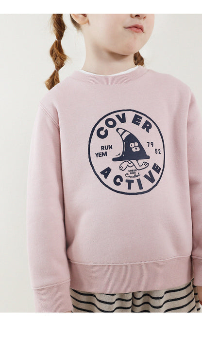 -長袖スウェットシャツ 裏起毛 プリント クルーネック 暖か【mh0011342】 - mamahalo shop - 長袖Tシャツ -  べビー服 - 子供服 - 男の子 - 女の子