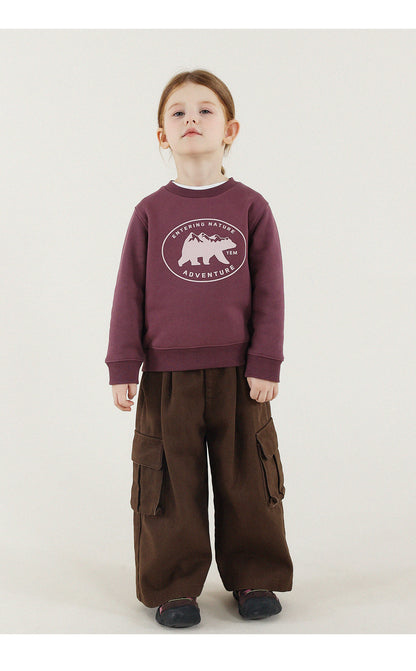 -長袖スウェットシャツ 裏起毛 プリント クルーネック 暖か【mh0011342】 - mamahalo shop - 長袖Tシャツ -  べビー服 - 子供服 - 男の子 - 女の子