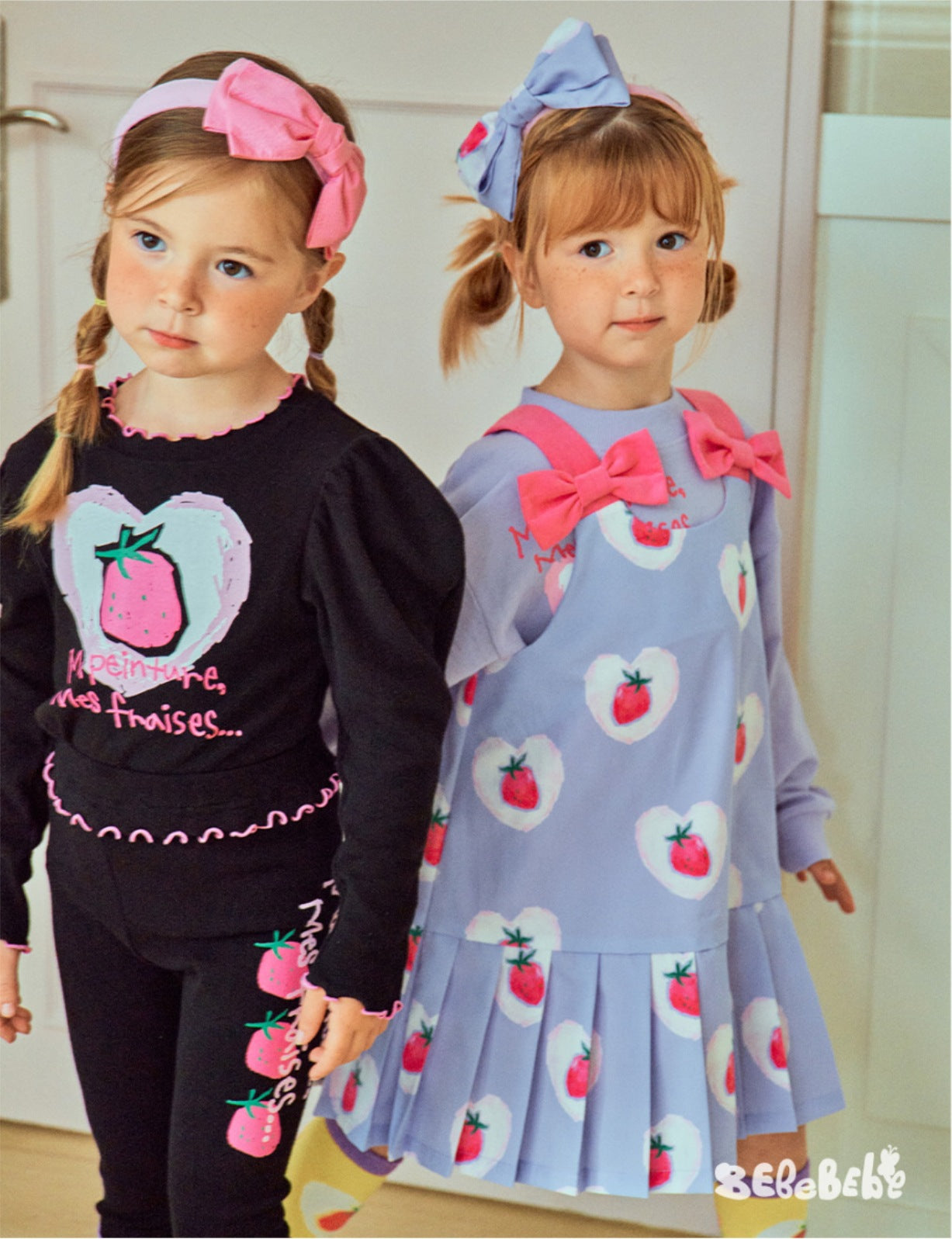 -いちごプリント長袖トップス/フリルレギンス/フリルワンピース/ノースリーブプリーツワンピース【mh0010988】 - mamahalo shop - ノースリーブワンピース -  べビー服 - 子供服 - 男の子 - 女の子