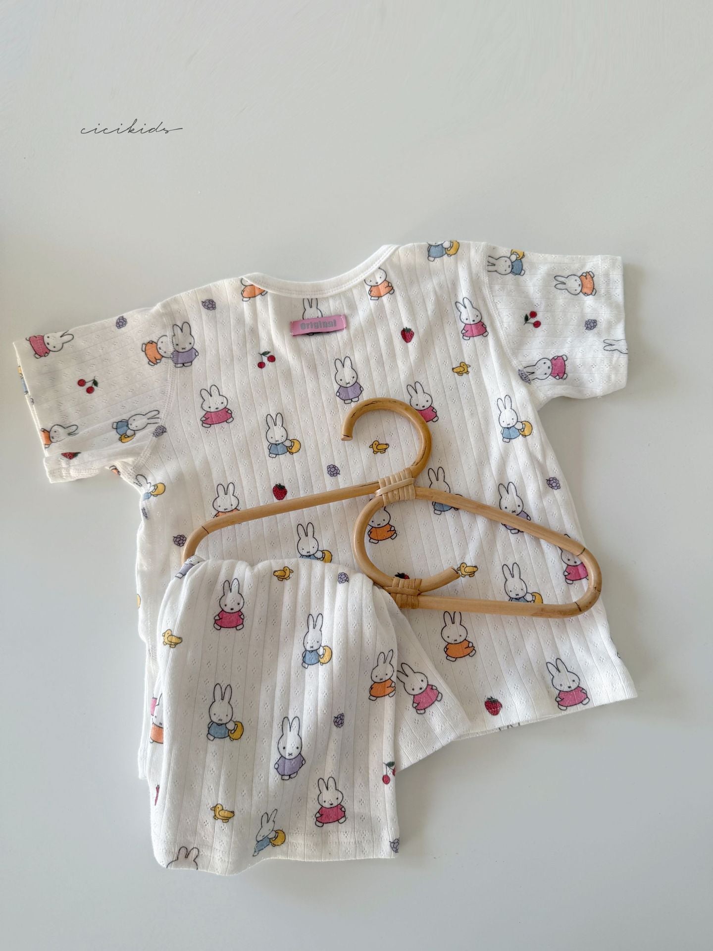 Cartoon Full-Print Short-sleeved Loungewear メッシュジャガード 半袖ルームウェアセット【mh0013307】