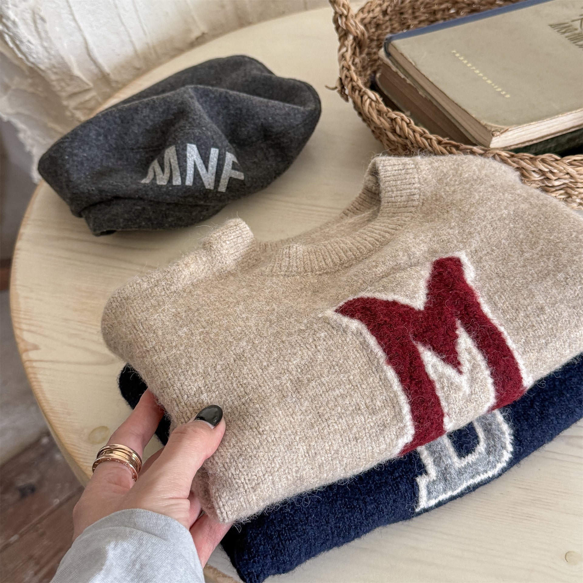 -ビッグワッペンニットセータープルオーバー【mh0010813】 - mamahalo shop - ニット・セーター -  べビー服 - 子供服 - 男の子 - 女の子