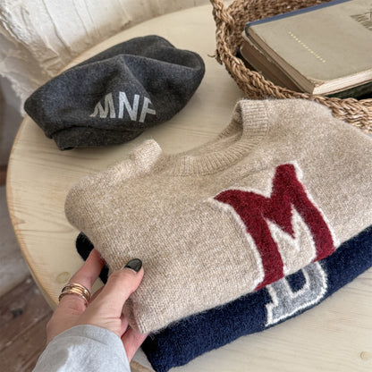 -ビッグワッペンニットセータープルオーバー【mh0010813】 - mamahalo shop - ニット・セーター -  べビー服 - 子供服 - 男の子 - 女の子