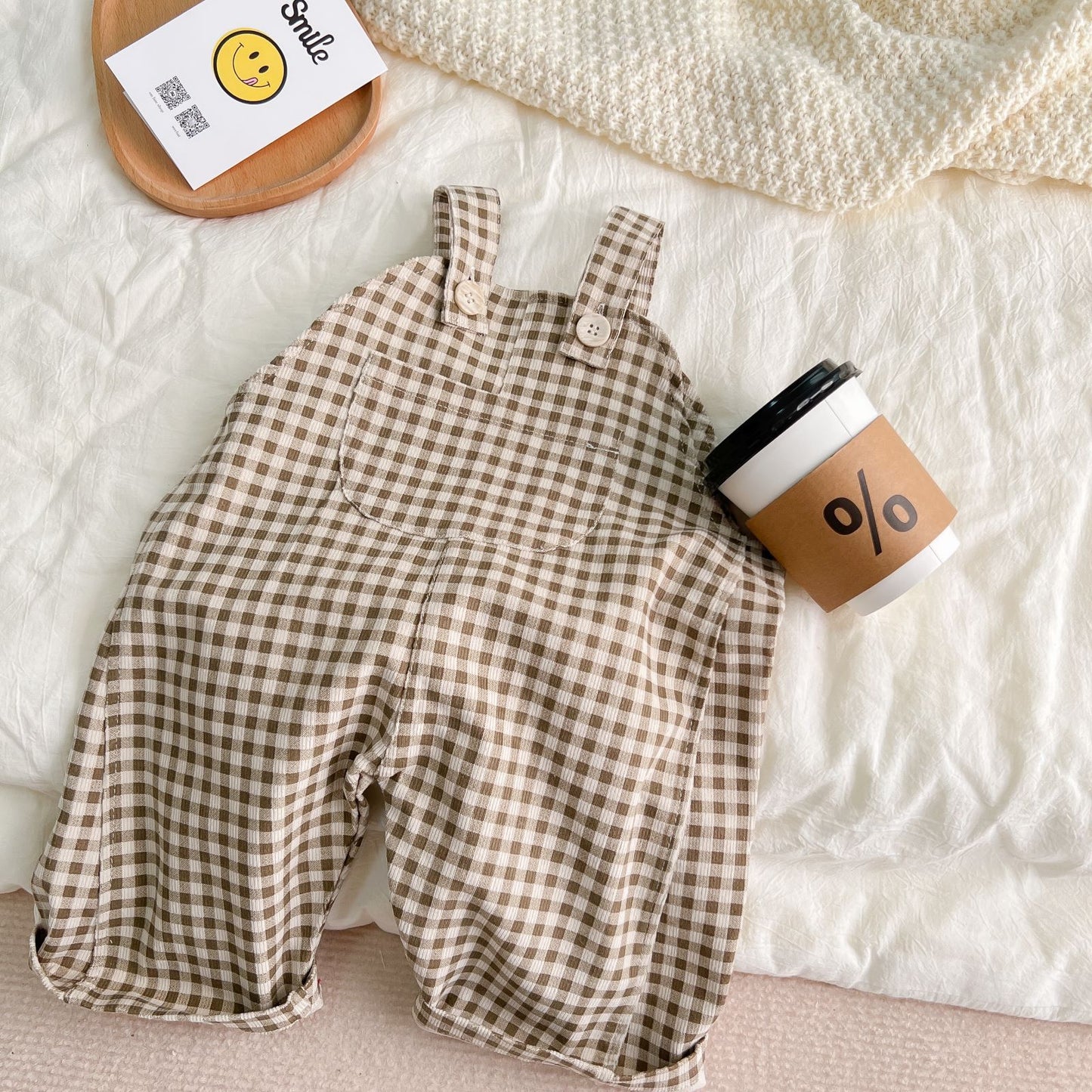 Baby Corduroy Check Pocket Overalls [mh0000591]