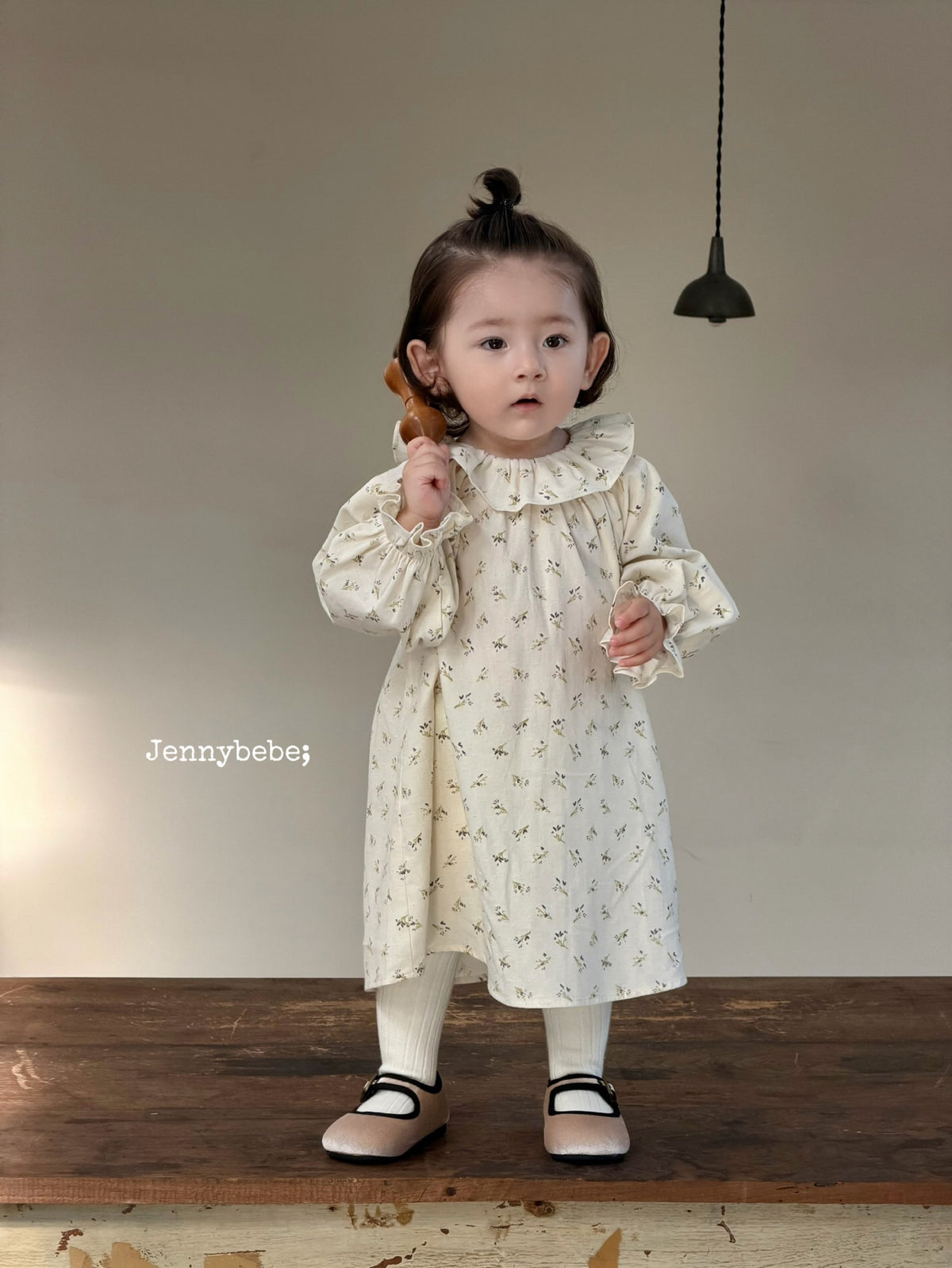 Kids' Floral Ruffle Collar Long-Sleeve Dress [mh0014320]