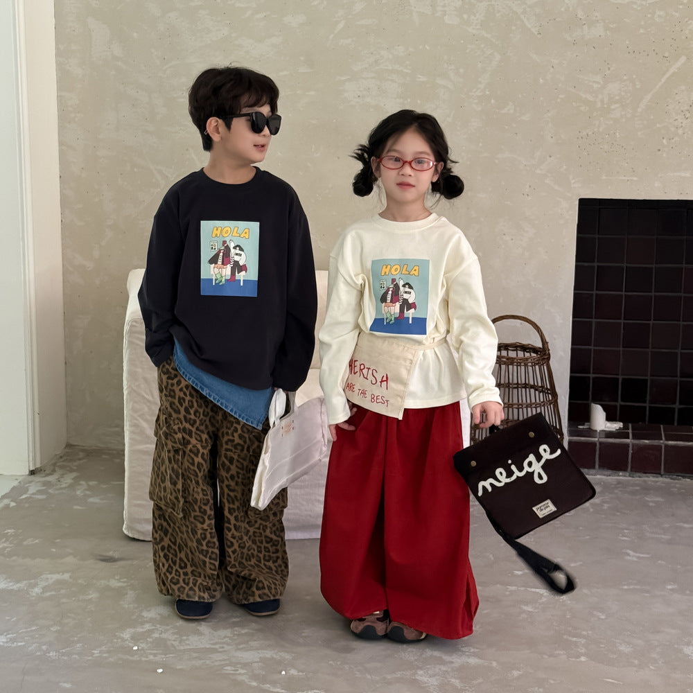 -アルファベットプリント長袖Tシャツ【mh0010760】 - mamahalo shop - 半袖Tシャツ -  べビー服 - 子供服 - 男の子 - 女の子