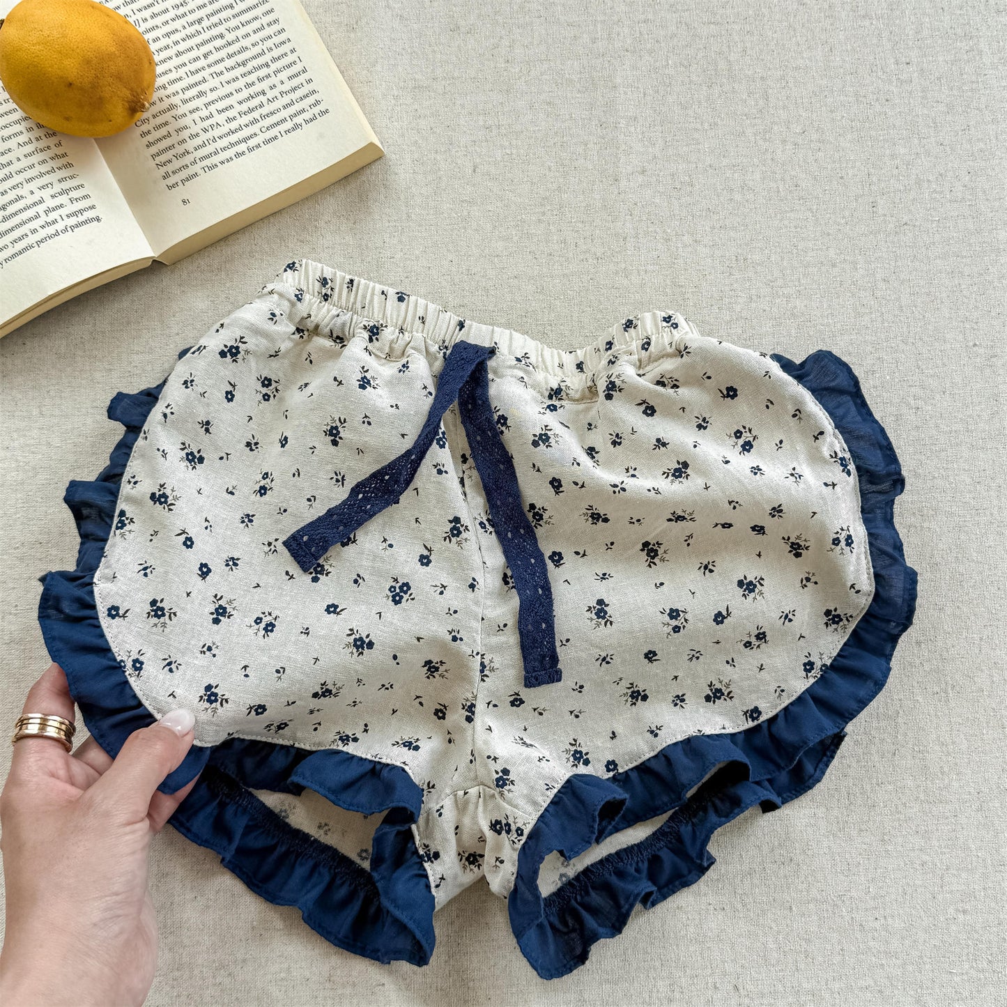 Flower Print Ruffle Cotton Shorts 花柄 コットン ショートパンツ【mh0012655】