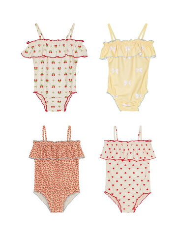 UPF50 Plus Cherry Heart Printed One-piece チェリー ハート 水着【mh0012595】