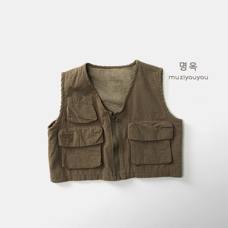 -ビッグポケットフィッシャーマンベスト【mh0010878】 - mamahalo shop - ベスト -  べビー服 - 子供服 - 男の子 - 女の子
