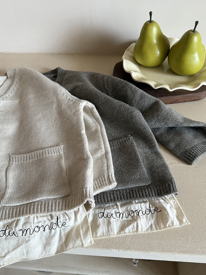 -ニットVネックシンプルカーディガン【mh0011028】 - mamahalo shop - カーディガン・パーカー -  べビー服 - 子供服 - 男の子 - 女の子