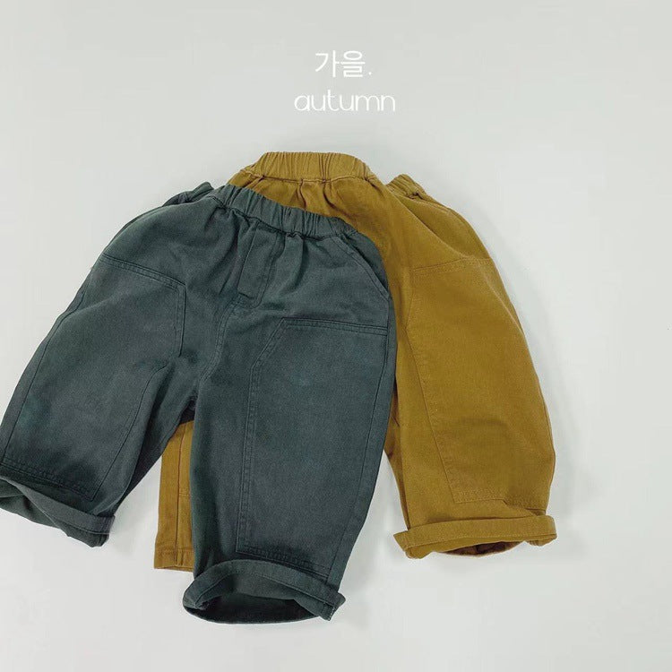 キッズ パッチワーク ルーズ ワークパンツ【mh0013928】