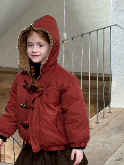 ジャケット 中綿 ボア襟 ダッフル風 トグルボタン ショート丈 アウター【mh0011615】