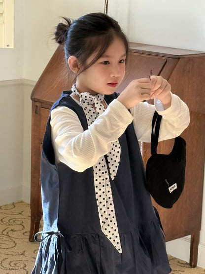 -サイドリボンドロストノースリーブチュニックブラウス/インナー長袖Tシャツ【mh0010758】 - mamahalo shop - ノースリーブセットアップ -  べビー服 - 子供服 - 男の子 - 女の子