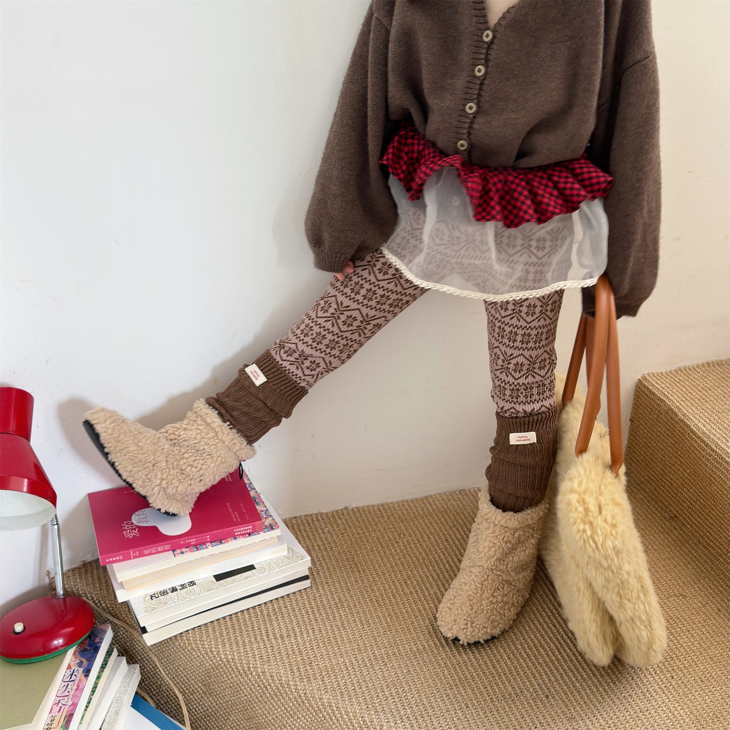 裏起毛レギンスパンツ トライバル ネイティブ柄 レギパン【mh0011911】