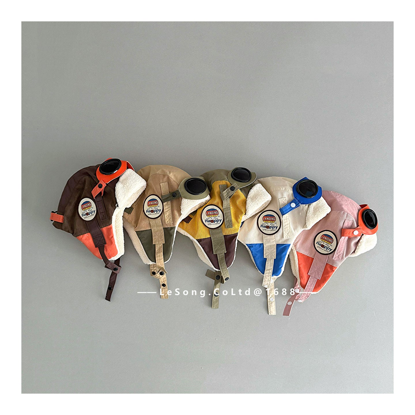 キッズ帽子 ゴーグル 耳当て付き フライトキャップ パイロット帽【mh0011836】