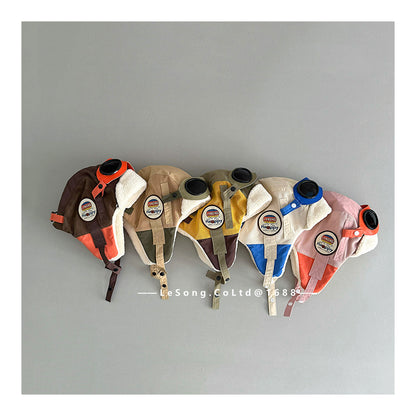 キッズ帽子 ゴーグル 耳当て付き フライトキャップ パイロット帽【mh0011836】