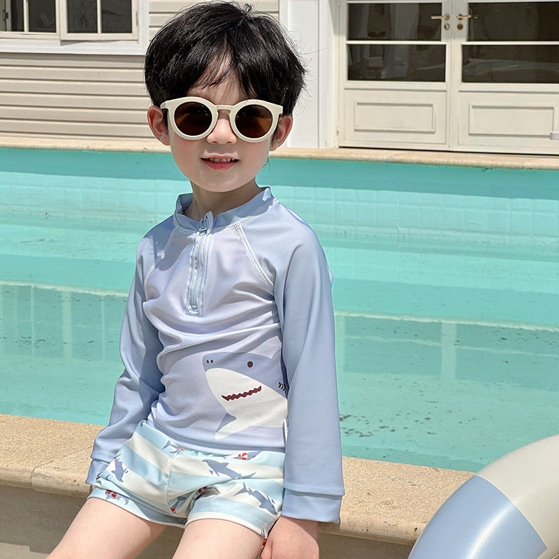 Long-Sleeve Animal Print Rash Guard Shorts Set ラグラン 長袖ラッシュガード ショートパンツ【mh0013339】