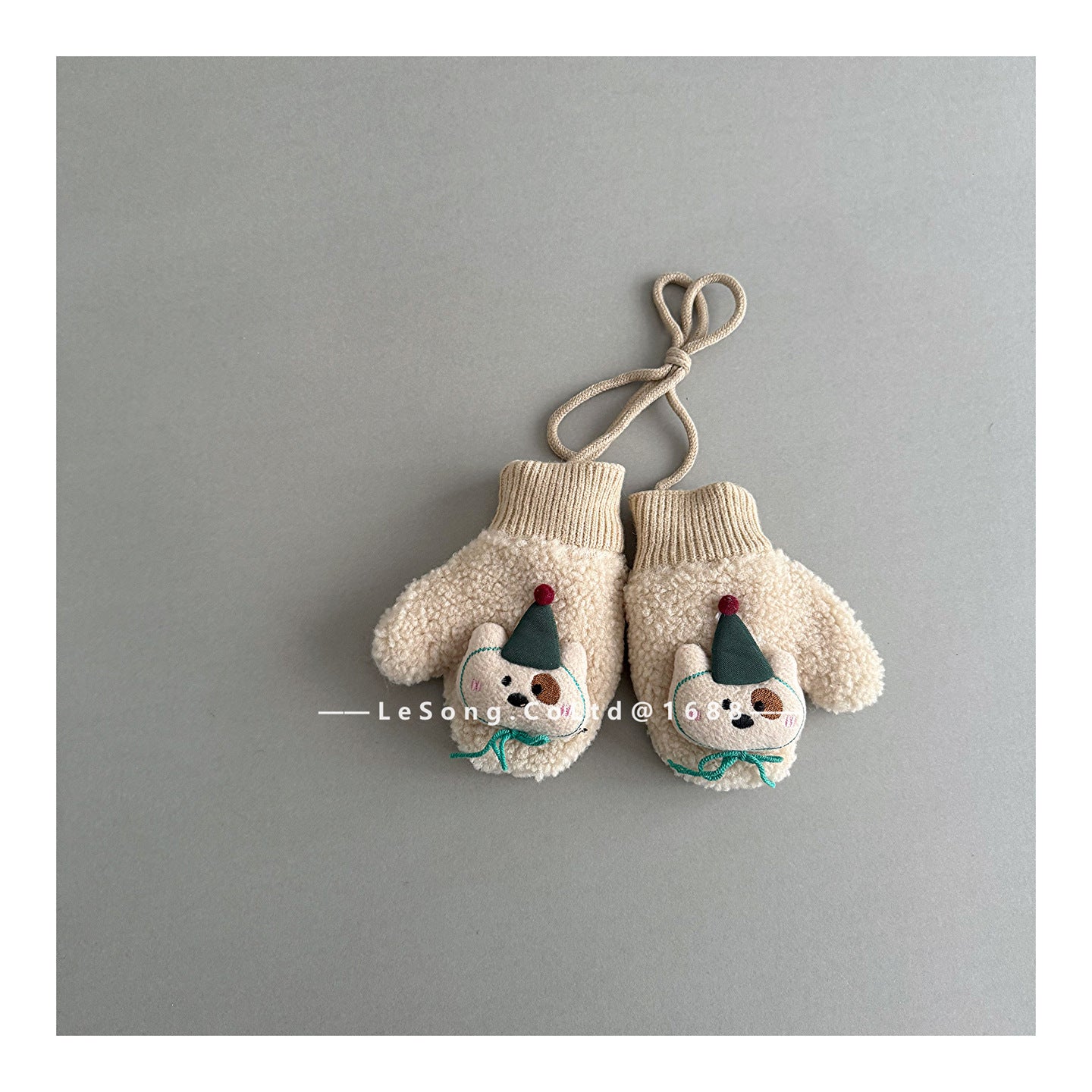 ベビーキッズ手袋 ミトン 指なし フリース アニマルアップリケ【mh0011827】