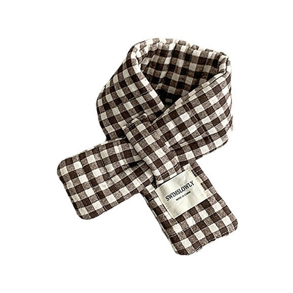 キッズマフラー チェック/ドット/ストライプ ネックウォーマー【mh0011796】