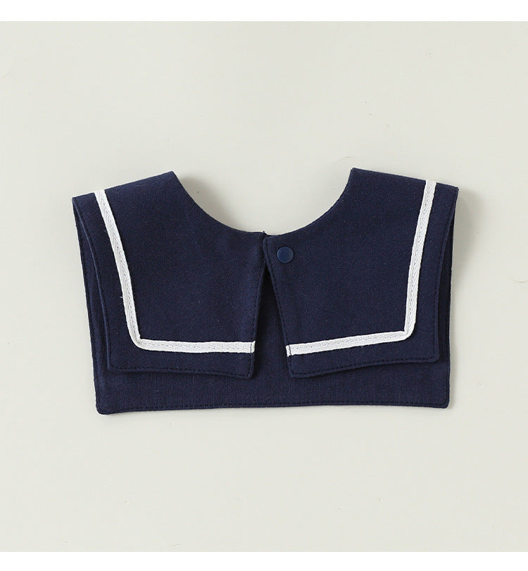 Embroidered Sailor Collar Bib セーラー スタイ つけ襟【mh0013498】