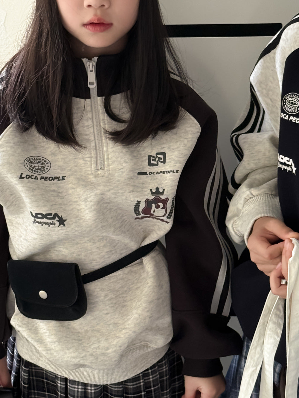 -バイカラーロゴハーフジップスウェットシャツ【mh0010937】 - mamahalo shop - トレーナー・フーディ -  べビー服 - 子供服 - 男の子 - 女の子