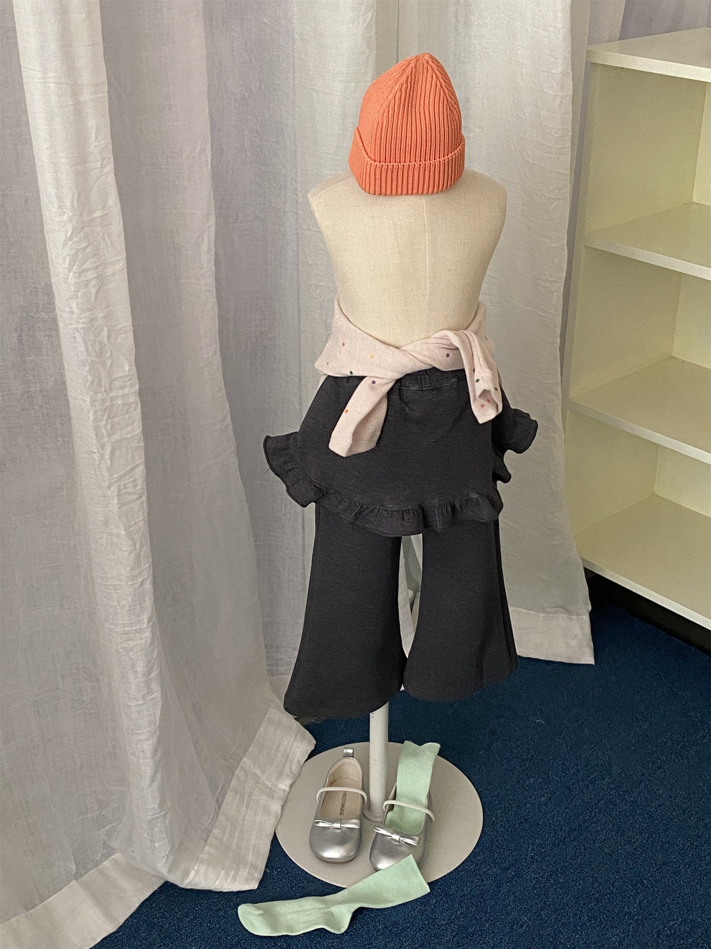 Pantalones acampanados con falda de volantes para niños【mh0014213】