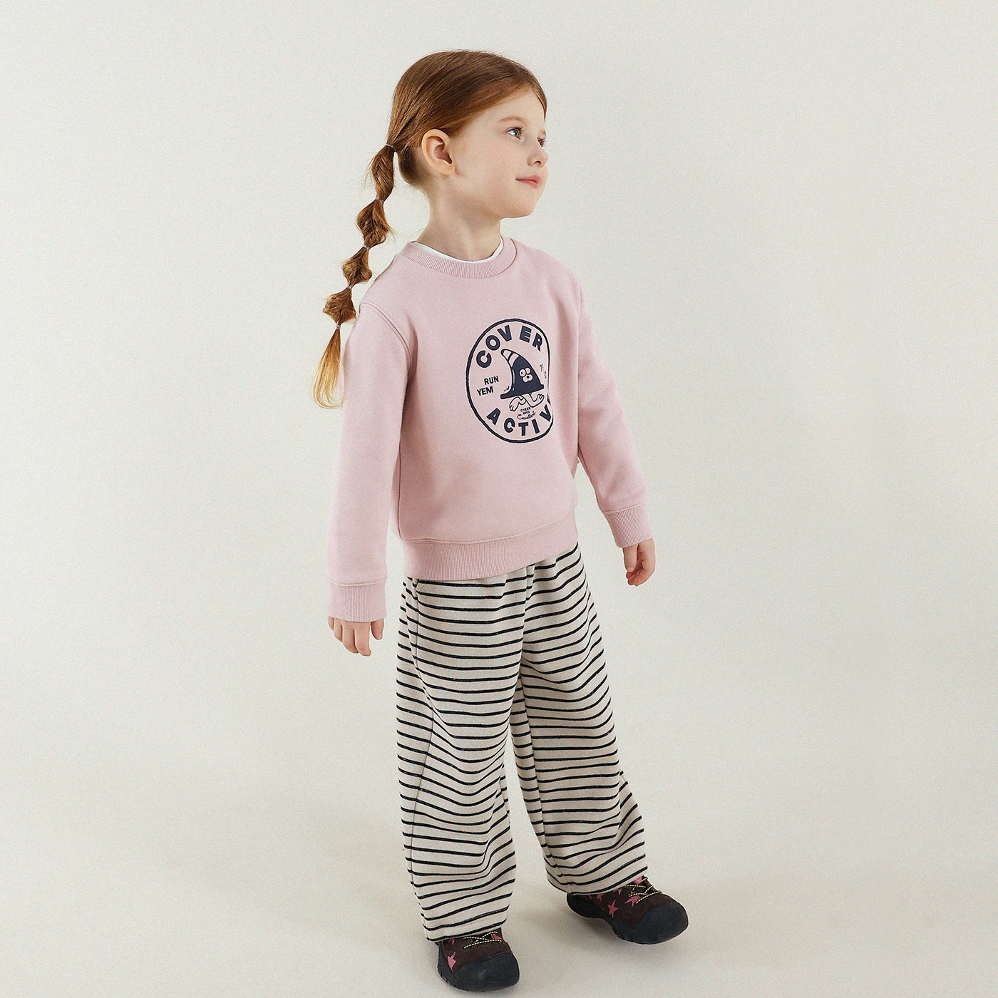 -長袖スウェットシャツ 裏起毛 プリント クルーネック 暖か【mh0011342】 - mamahalo shop - 長袖Tシャツ -  べビー服 - 子供服 - 男の子 - 女の子