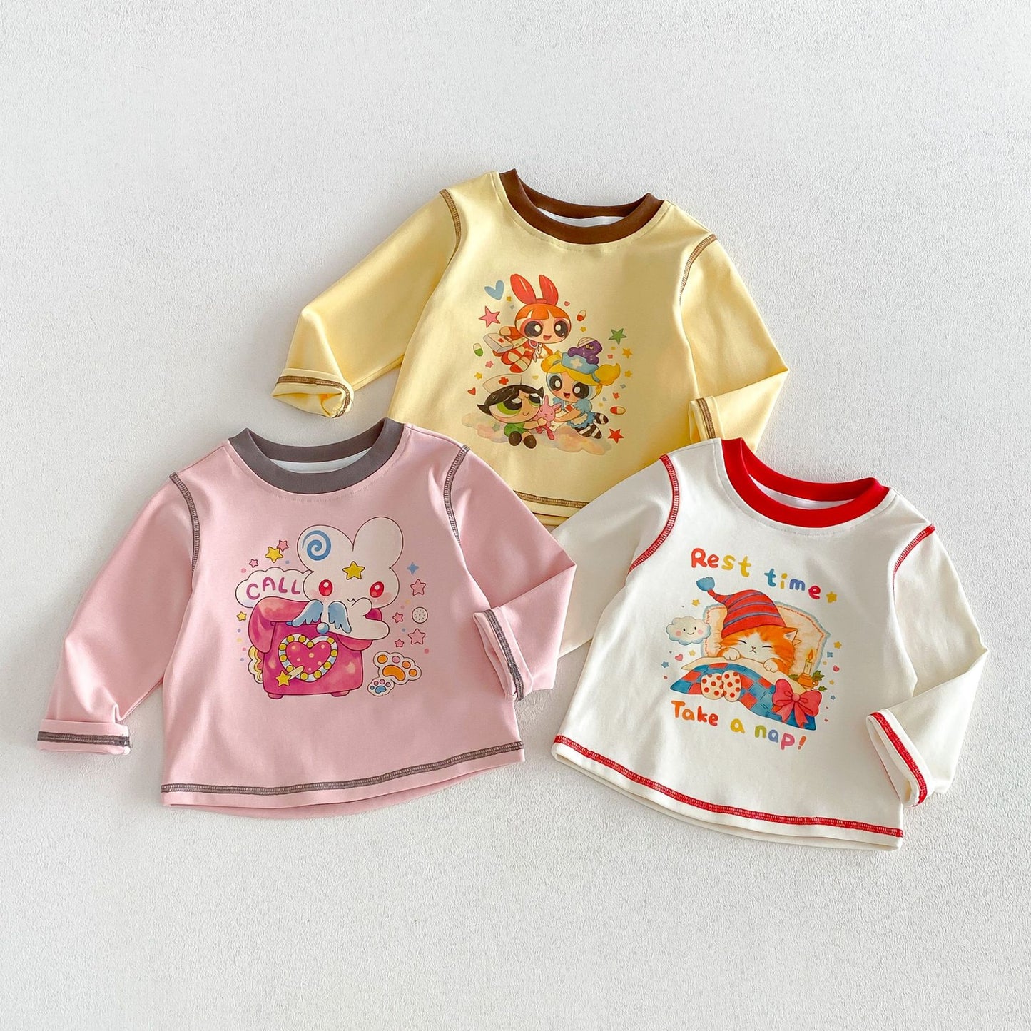 キッズ キャラクター プリント 長袖Tシャツ ワークパンツ【mh0014033】