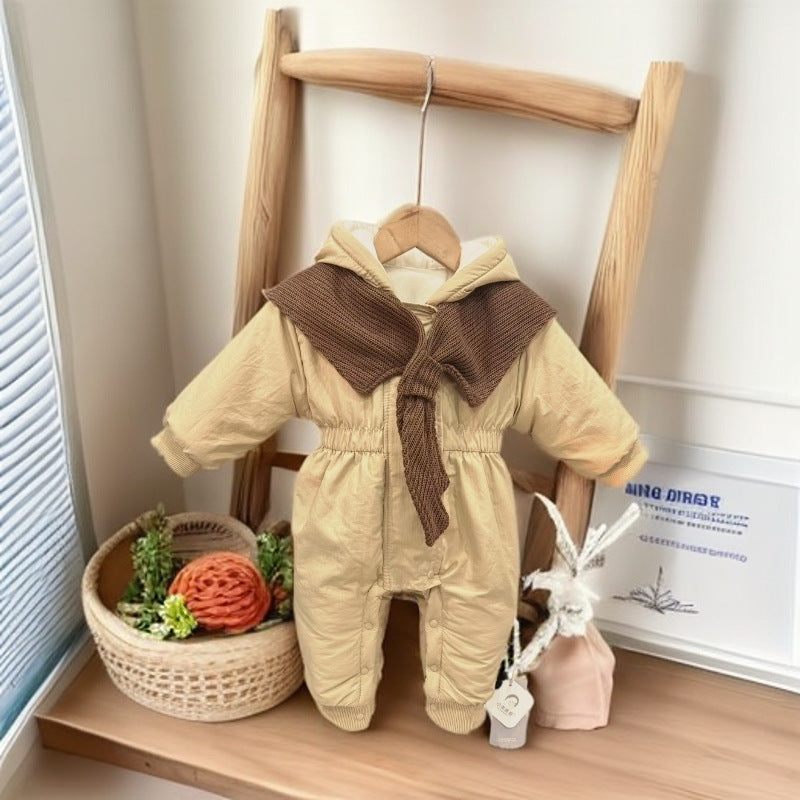 アウタージャンプスーツ 中綿 厚手 フード付 ボア カバーオール【mh0011692】