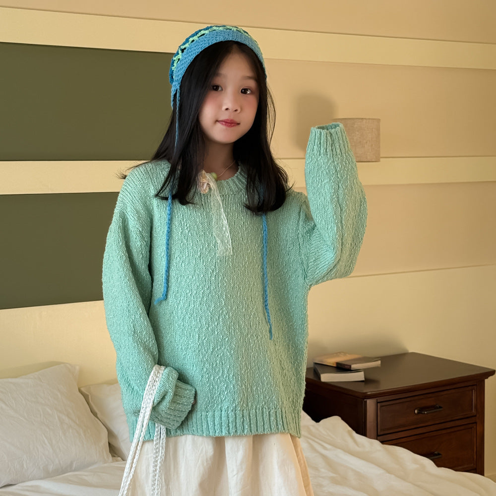 -ライトミントニットプルオーバー/スリットロングスカートドッキングパンツ【mh0010936】 - mamahalo shop - 長袖セットアップ -  べビー服 - 子供服 - 男の子 - 女の子